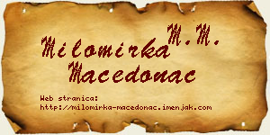 Milomirka Macedonac vizit kartica